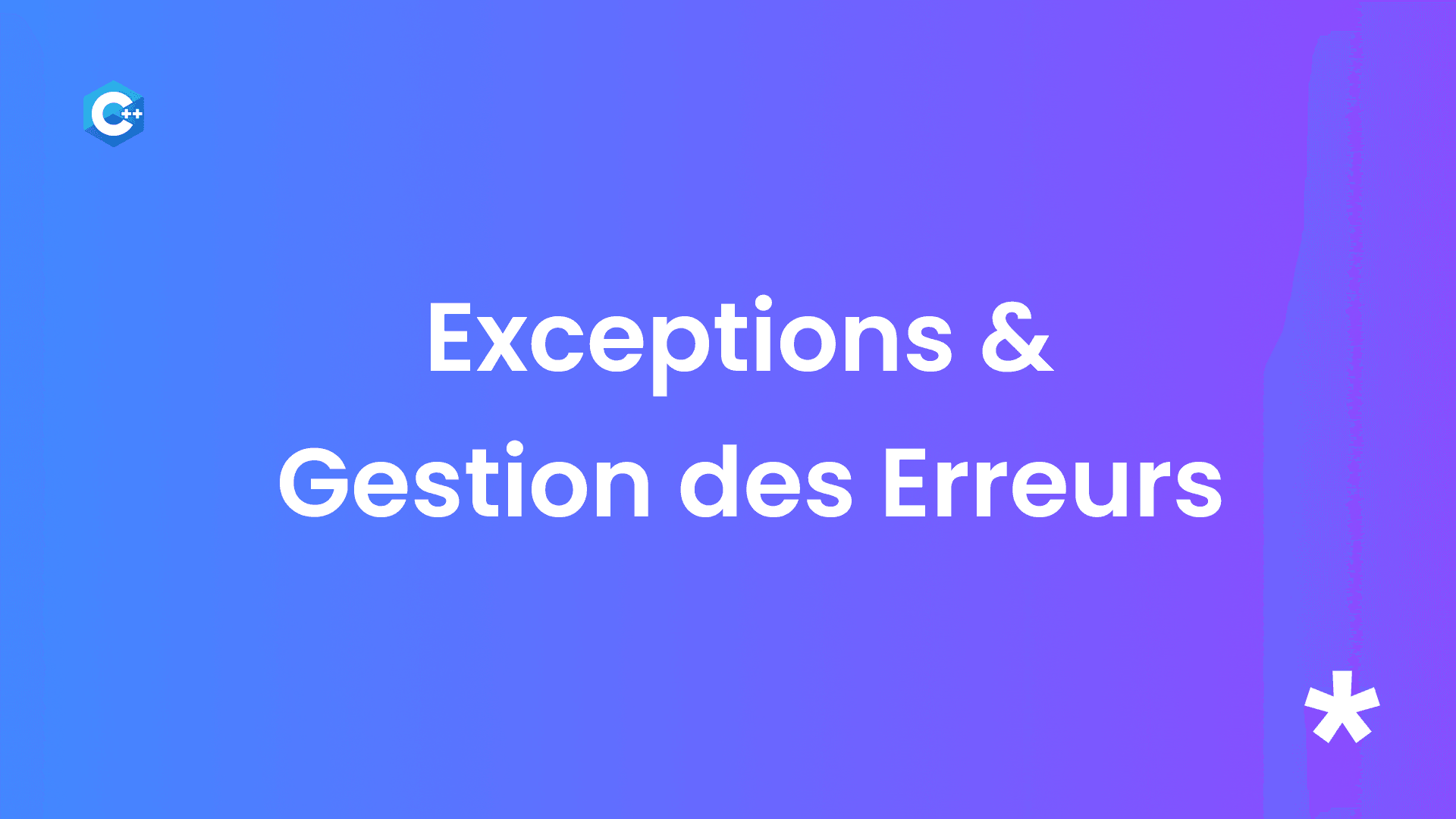 Gestion des Exceptions en C++