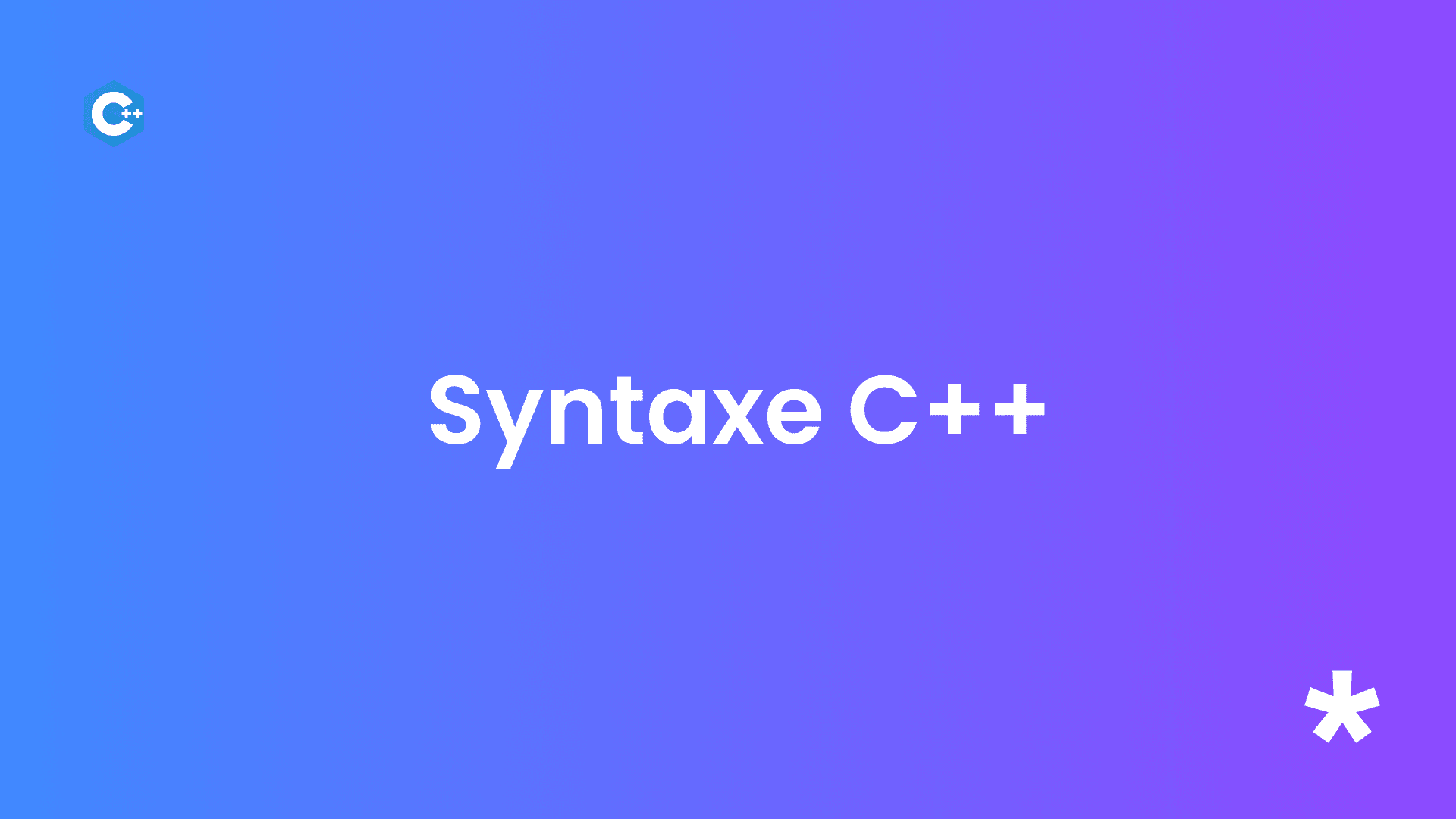 Les règles de base de la syntaxe C++